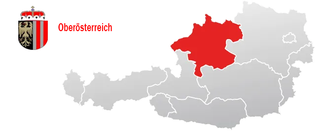 Einsatzgebiet Oberösterreich – Karte der Bezirke mit unseren Standorten